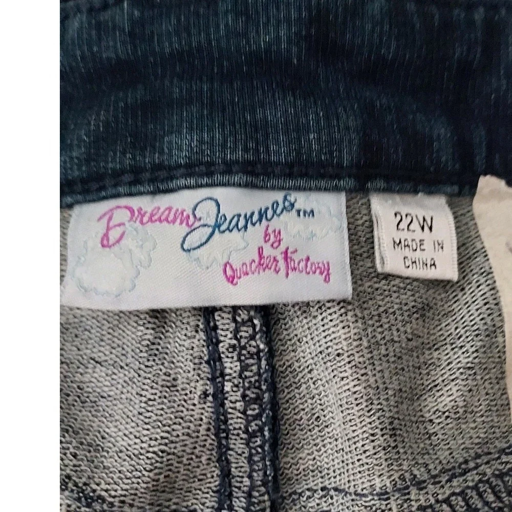 Dream Jeannes Rhinestone Heart Quacker Facto Pants Comfort Fit blue Size 22W QVC - Picture 5 of 7
